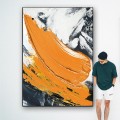 Pinselstriche orange von Palettenmesser Wandkunst Minimalismus